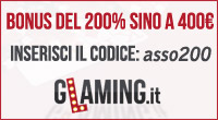 Glaming: bonus del 200% sino a 400€ per tutti!