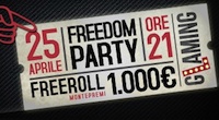 1.000€ in regalo con il Freeroll del 25 Aprile su Glaming