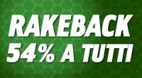 54% di rakeback a tutti su Sbanco