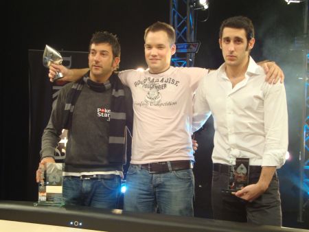 Il podio dell'IPT Sanremo 5: da sinistra Castaldi, Kwaysser e Valentini