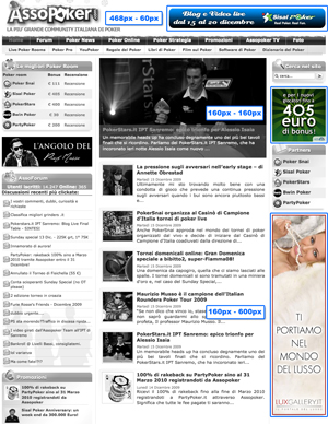 Spazi pubblicità su Assopoker