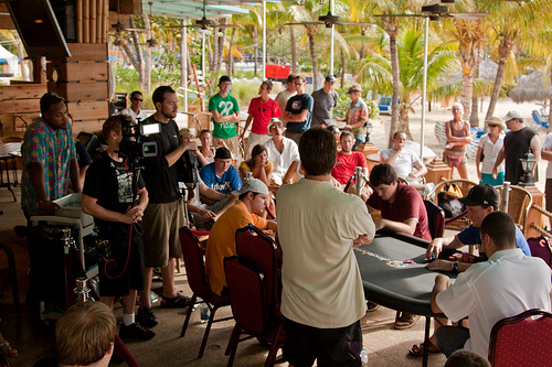 Un momento del final tv table dell'Aruba Poker Classic