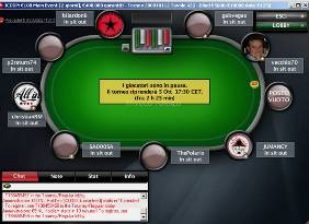 La schermata di attesa su PokerStars.it. Alle 17:30 riparte la caccia al titolo del Main Event ICOOP