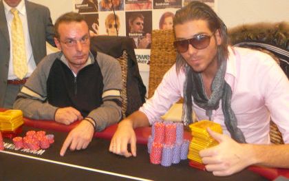 L'inizio dell'heads up tra Emanuele Coppini e Bicio Coppelli