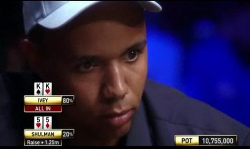 Ivey al momento del re-raise allin
