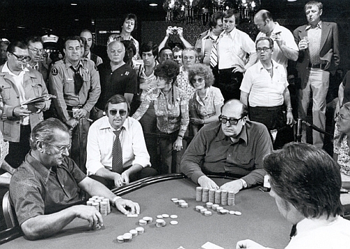 Un momento dell'heads up tra Doyle Brunson e Jesse Alto