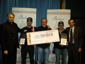 La premiazione del Main Event dell'IR Poker Tour: da sinistra Tresa, Pellicanò, Bernasconi, Carollo e il TD Mognaga