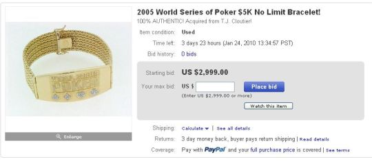 L'immagine del braccialetto in vendita su Ebay