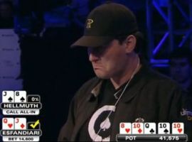 L'emblematica smorfia di Hellmuth dopo lo showdown