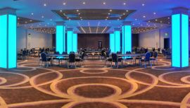 La sala dove vengono giocati i tornei di poker