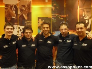Il nuovo Italypoker Team Pro. Da sinistra Fabrizi, Loccarini, Baldassari, Graziano e Pieroboni