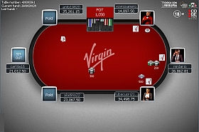 Un tavolo di VirginPoker.it, una delle skin del network iPoker.it