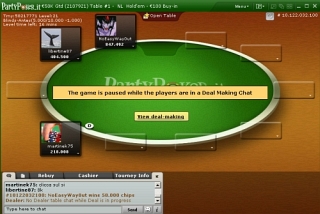 Il momento del deal durante il final table