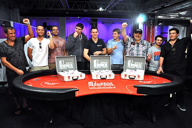 Il final table: da sinistra Dovzhenko, Wissing, Behbehani, Kanit, Trickett, Kovalchuk, Hairabedian, Boujenah e Coussy