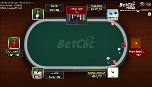 Un tavolo 'shallow' NL200 su BetClicPoker