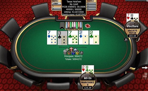 La mano conclusiva del PCOS event 2 vinto da ste1975