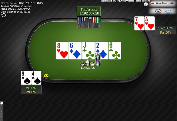 La mano conclusiva tra canaoronzo e Yannuzz nello Speciale Gran Domenica 150.000€