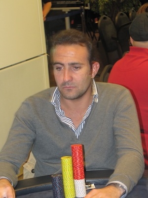 Simone Benozzi, chipleader al Day 1A Tilt Poker Cup