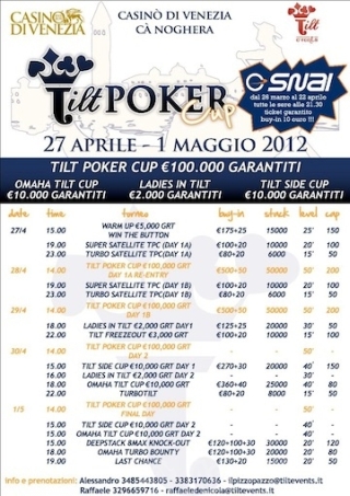 Il programma della Tilt Poker Cup II