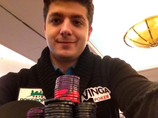 La foto postata da Rocco Palumbo sul suo profilo Facebook, dopo il raggiungimento del final table GSOP