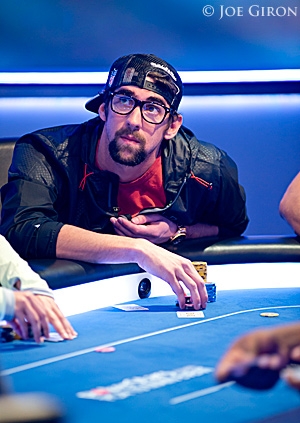 Michael Phelps, out durante il day 2 (photo courtesy of Joe Giron - PokerStarsblog)