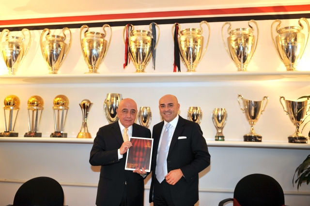 Adriano Galliani e Fabio Schiavolin alla presentazione del 1° GRAN GALA' DEL POKER