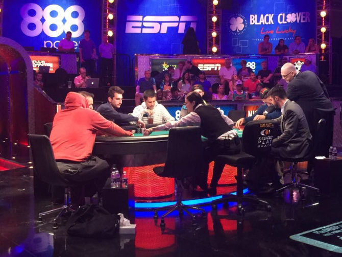 Federico Butteroni durante il day 7 del suo esaltante WSOP Main Event 2015