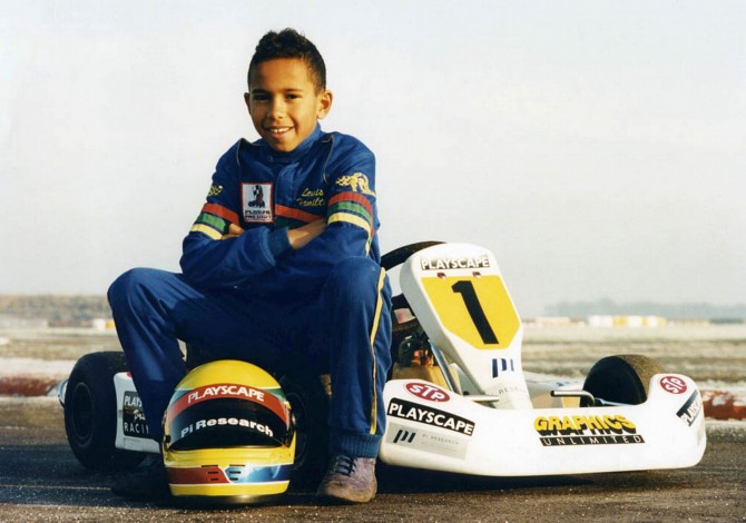 Un giovanissimo Lewis Hamilton