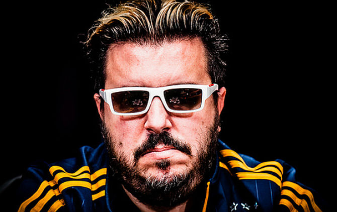 Max Pescatori in versione "poker face" durante il tavolo finale WSOPE (courtesy fabphotos - pokerfirma.de)
