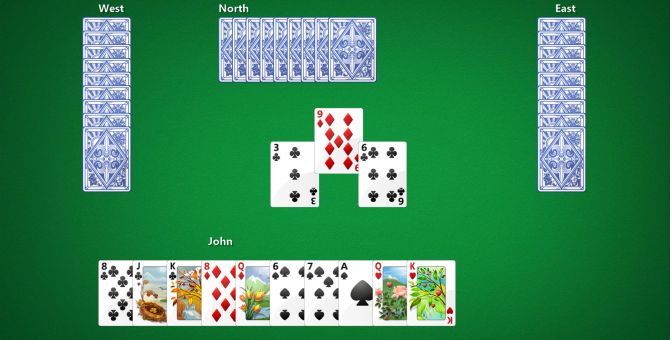 Una schermata di 'Hearts', il primo gioco a carte online in cui si cimentò Cliff