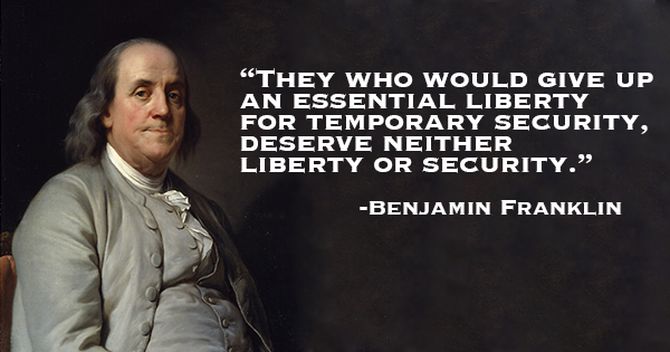 La frase di Franklin citata da Rast nel suo discorso