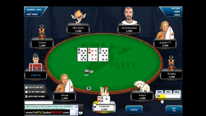 Uno screenshot di Full Tilt Poker, risalente al 2010...
