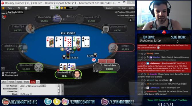 Uno dei sette poker centrati da Kevin Martin