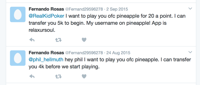 Gli inviti di Fernando Rosas a Daniel Negreanu e Phil Hellmuth