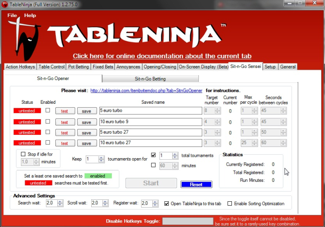 Una schermata di Table Ninja, storico software ideato nel 2009 proprio da Alex Sutherland