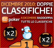 GDpoker: a dicembre classifiche doppie con oltre 225.000€