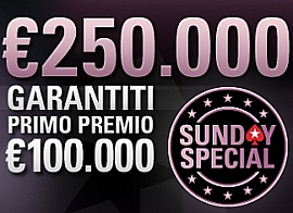 PokerStars.it: Sunday Special da 250.000 Euro garantiti!