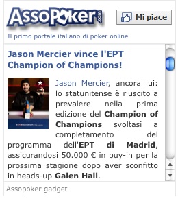 Assopoker Gadget: le nostre news per il tuo sito. Gratis
