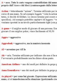Glossario Italiano completo di poker