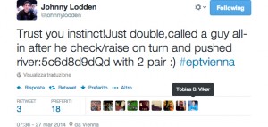 Johnny Lodden, che call all'EPT di Vienna!
