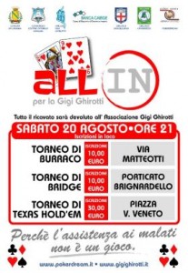 Il poker in piazza a Lavagna con il patrocinio del Comune 