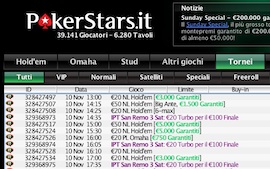 PokerStars.it MTT nightly report: i tornei del 9 novembre