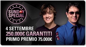 PokerStars.it: ecco il Super Sunday Special da 250.000€ garantiti!