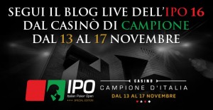 Segui l'IPO 16 da Campione d'Italia con il Blog Live di Assopoker!