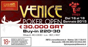 Il Venice Poker Open dal 16 gennaio a Venezia con garantito da € 30.000