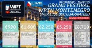 WPT Montenegro-LEI: un programma da urlo, a partire dal 20 febbraio