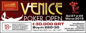 Venice Poker Open dal 27 marzo con garantito da 30.000 €