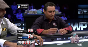 Faraz Jaka e una anomala stopping bet da 1 big blind al river