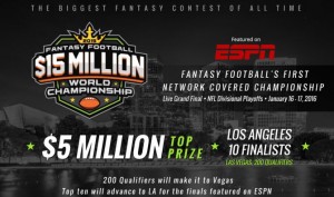 DraftKings lancia un torneo di DFS da 15 milioni di dollari garantiti!