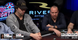 Phil Hellmuth, che legnata: la Tilly gli scoppia gli assi con scala runner runner